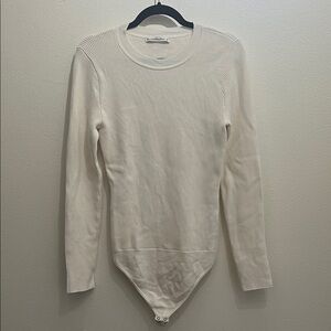 //ABERCROMBIE & FITCH// Ribbed Knit Ivory Bodysuit